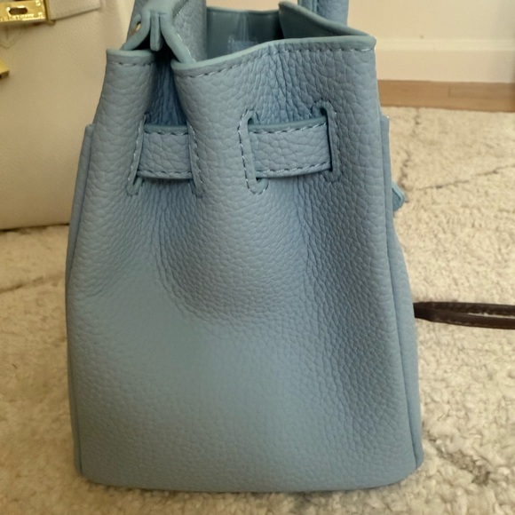 Light Blue Leather 25cm Handbag - Picture 4 of 9